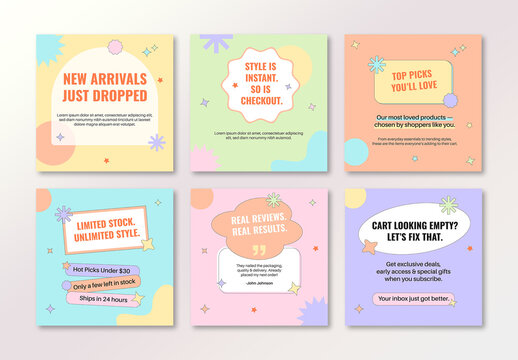 Fashion and E-commerce Promotional Social Media Post Template
