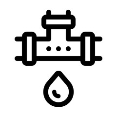 Water Pipe Line Icon. Single icon, line vector icon