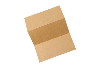 Unique folded brown cardboard cutout, isolated on white, PNG