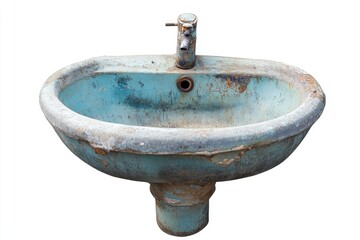 old water tap isolated on white