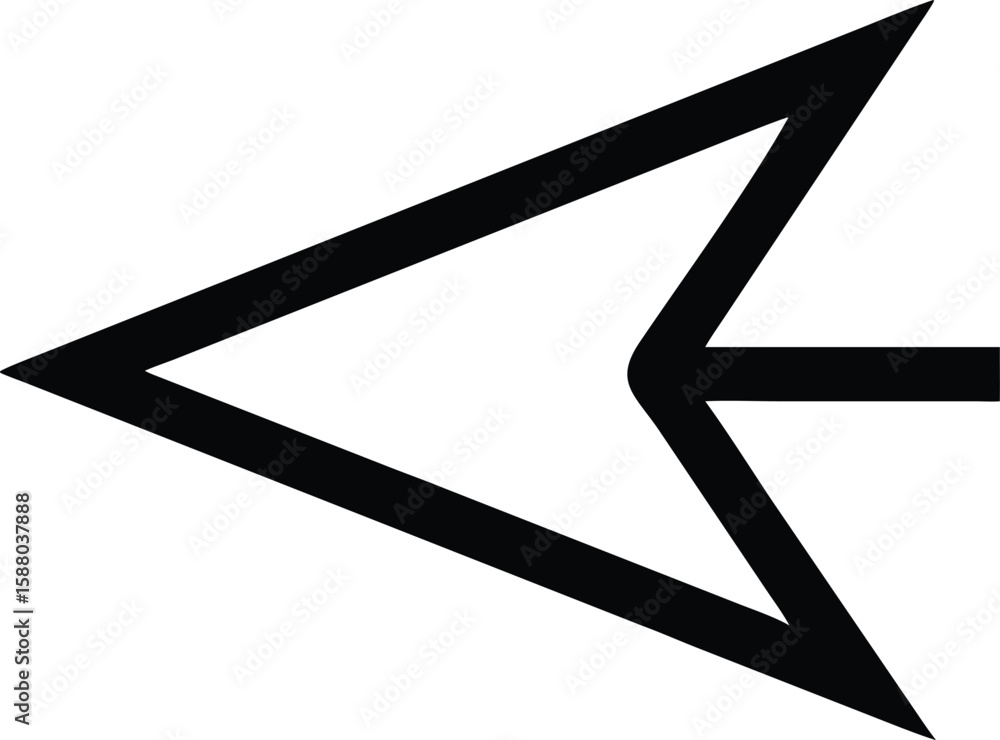 Aufkleber bold black outline icon of a left facing arrow isolated on transparent background