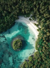 Tropical lagoon, secluded beach, lush greenery