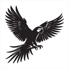 Obraz premium siting parrot Silhouette Vector Art, and Graphic, vector black colour silhouette ,white colour background 