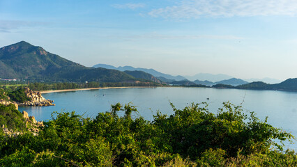 mountain at coastline