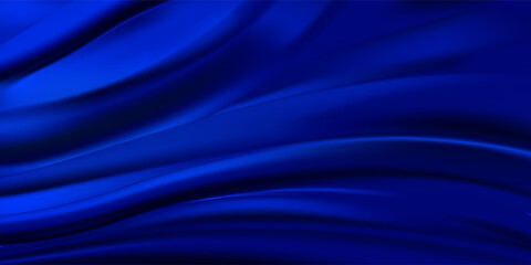 Abstract 3D background with elegant blue folds and glossy texture.