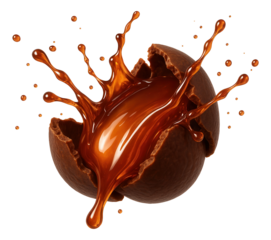 A praline bursting with a rush of maple syrup filling.