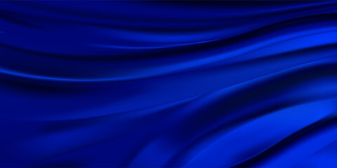 Elegant Dark Blue Silk Wave Background