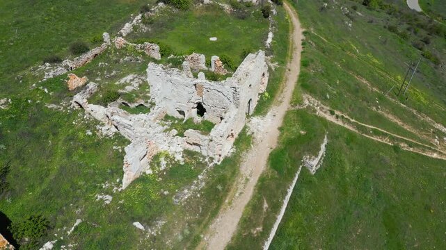 Exploring the ruins of an ancient fortress: a multi-angle aerial view