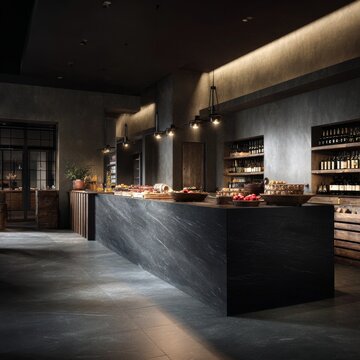 Modern Industrial Style Restaurant Interior with Elegant Decor