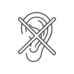 Hearing disability icon in modern flat vector style