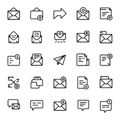 Collection of Modern Email and Messaging Icons for Web and App Design