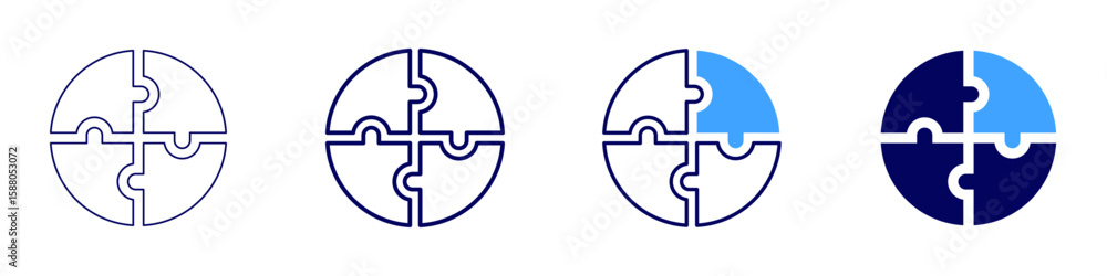 Poster analytics solution icon in 4 different styles. thin line, line, bold line, duotone. duotone style. e