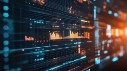 Advanced data processing interface showing real-time analysis and monitoring