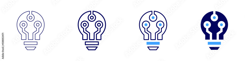 Poster development solution icon in 4 different styles. thin line, line, bold line, duotone. duotone style.