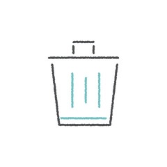 シンプルなゴミ箱のアイコン【線のみ】