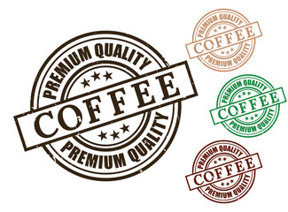 Premium Quality Coffee Grunge Rubber Stamp Collection, Superior Brew Seal Vector Set  