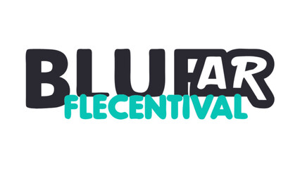 Blufar flecentival logo design vector graphic illustration event branding company identity modern art