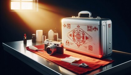 Clean photography darkroom lights off safe red ambient replaced