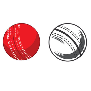 cricket ball vector illustration.red and white hard ball 