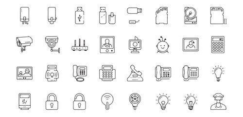 Technology icons collection digital devices