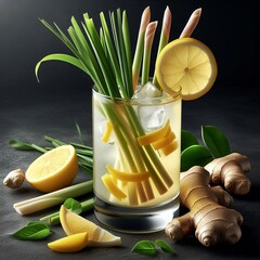 Ginger Lemongrass Fizz An aromatic cocktail combining vodka fres