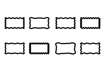 wavy edges rectangle vector element