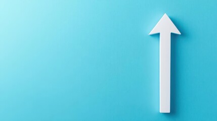 Business arrow growth up to success digital on blue background finance, target, direction