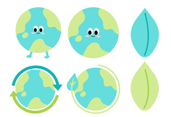 Green eco-friendly icon illustration image