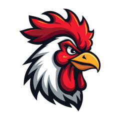 Angry Rooster Head Cartoon Vector