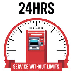 service witModern Vector Logo of 24HRS ATM with Open Banking