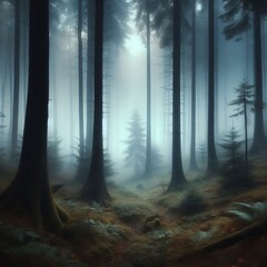 Fototapeta premium Foggy Morning Mystique Use fog as a natural diffuser to create h