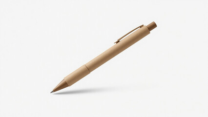 Eco friendly recycled paper pen designed as a sustainable writing tool ideal for office school and daily note taking tasks displayed cleanly