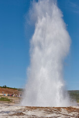 Strokkur geyser. Iceland. July 25th. 2025. Belching hot water. South area. Golden Circle