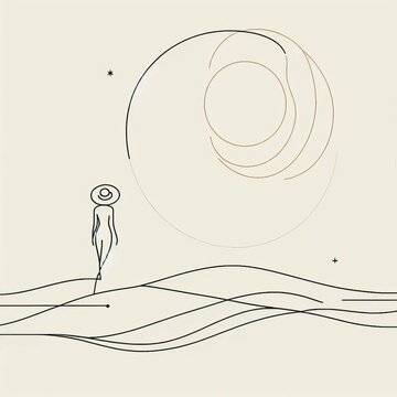 Minimalist Line Art Overlay Clean line art monochrome K modern v