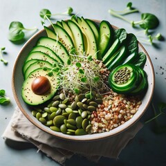 Green Goddess Grain Bowl A base of ancient grains topped with av
