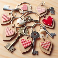 Heart shaped Key Tags Key tags shaped like hearts for labelling