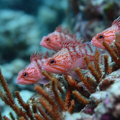 Fototapeta premium Colorful Coral Reef Fish Swimming Among Vibrant Marine Life