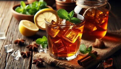 Iced Tea Time Complexity Medium Style Rustic Warm browns and ora