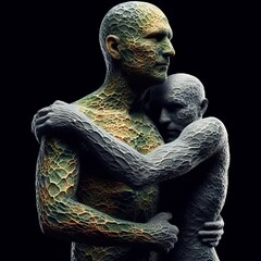 Invisible Man with Textured Skin – A person whose body reflect