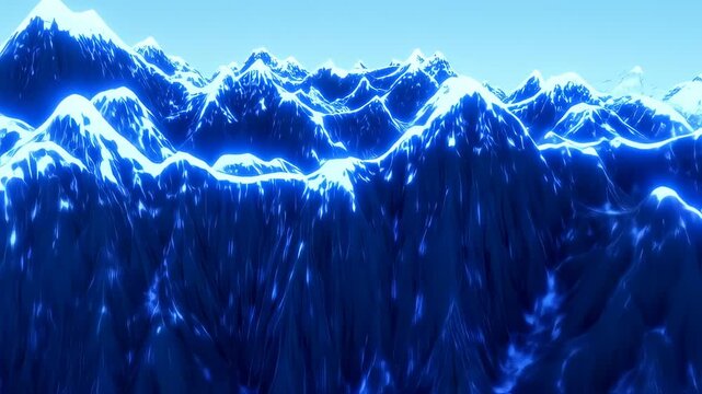 Digital snowy mountain range background