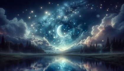 Fototapeta premium Style Celestial mystical theme