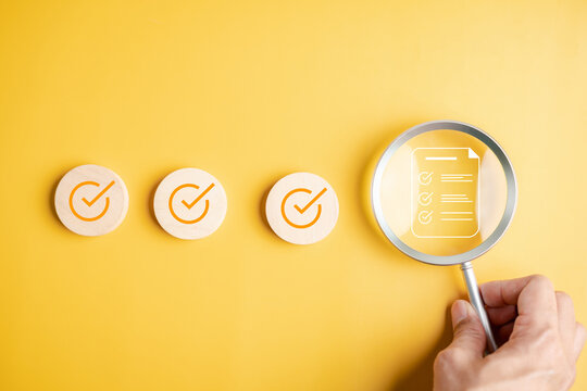 Checklist survey digital document form completed, quality control, and organized data for auditing, approval, or online evaluations in business workflow.