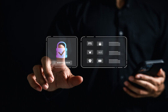 Cybersecurity data protection secure login, password encryption, identity verification, access control and digital authentication for safe internet usage and information privacy management.