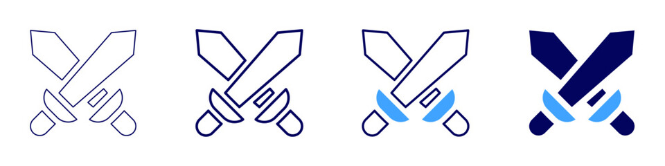 Sword scabbard icon in 4 different styles. Thin Line, Line, Bold Line, Duotone. Duotone style. Editable stroke