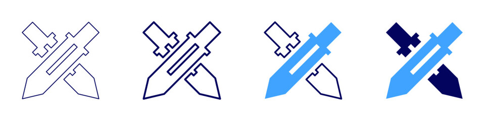 Sword polish icon in 4 different styles. Thin Line, Line, Bold Line, Duotone. Duotone style. Editable stroke
