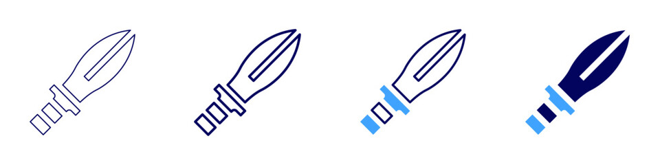 Sword sale icon in 4 different styles. Thin Line, Line, Bold Line, Duotone. Duotone style. Editable stroke