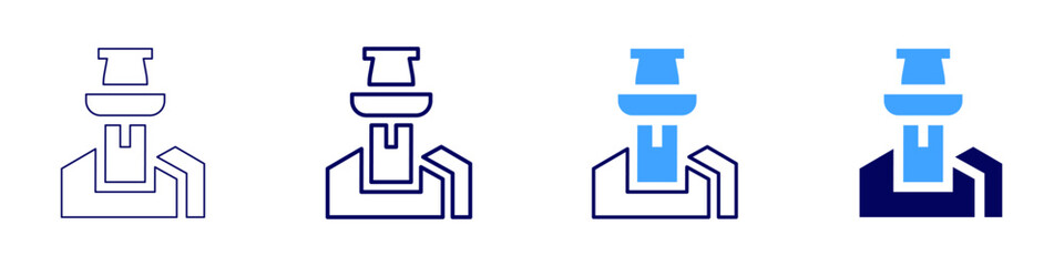 Sword series icon in 4 different styles. Thin Line, Line, Bold Line, Duotone. Duotone style. Editable stroke
