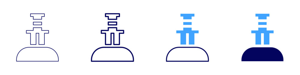 Sword spell icon in 4 different styles. Thin Line, Line, Bold Line, Duotone. Duotone style. Editable stroke