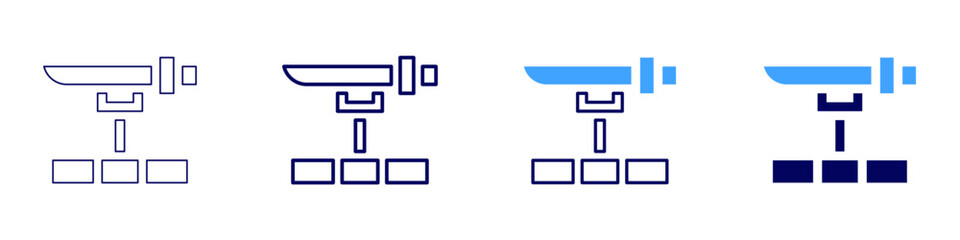 Sword trends icon in 4 different styles. Thin Line, Line, Bold Line, Duotone. Duotone style. Editable stroke