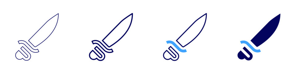 Sword tournament icon in 4 different styles. Thin Line, Line, Bold Line, Duotone. Duotone style. Editable stroke